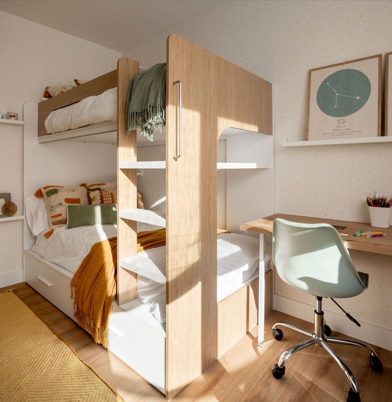 chambre enfants lits superposés bois