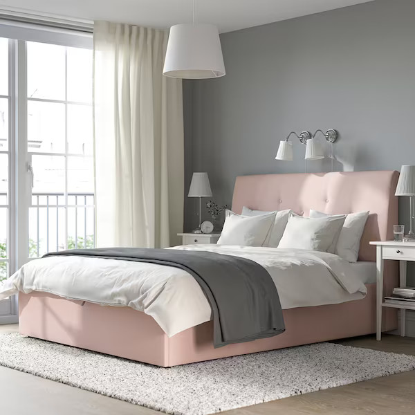 chambre lit rose IKEA murs gris chambre lit rose IKEA murs gris