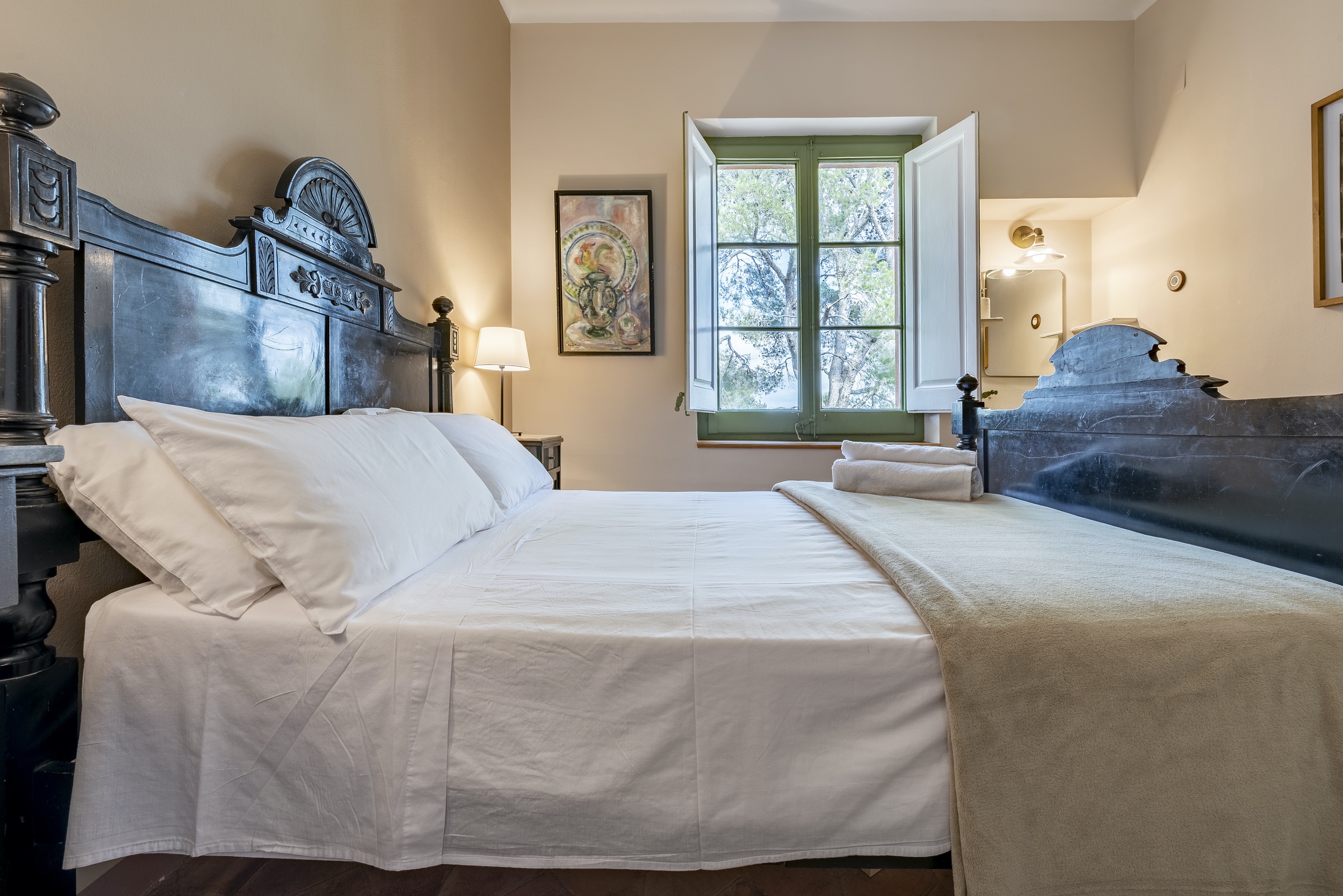 chambre Mas Barbat maison décoration rustique Espagne chambre Mas Barbat maison décoration rustique Espagne