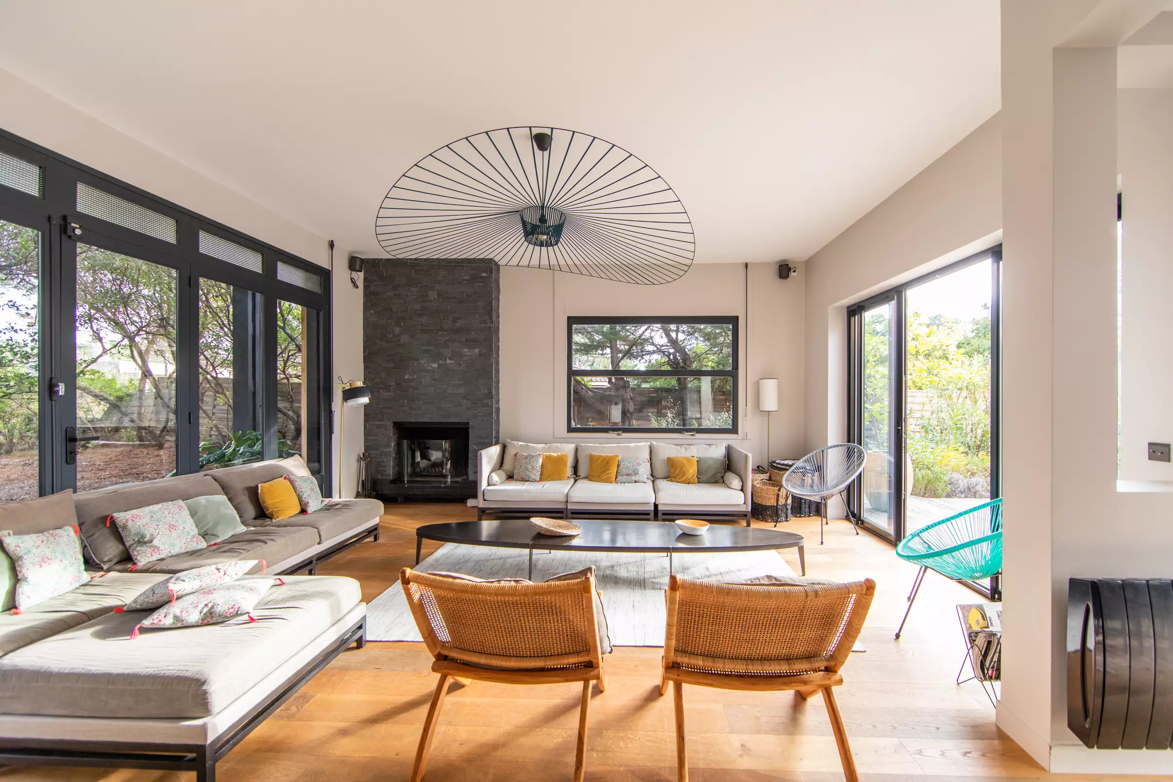 salon décoration contemporaine villa Neutra Le Cap Ferret