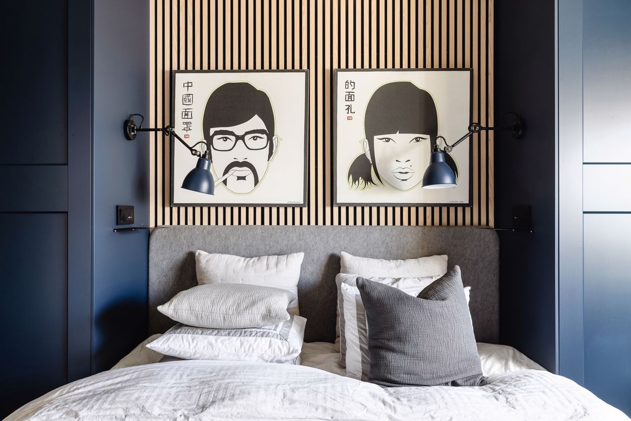 chambre mur tasseaux de bois