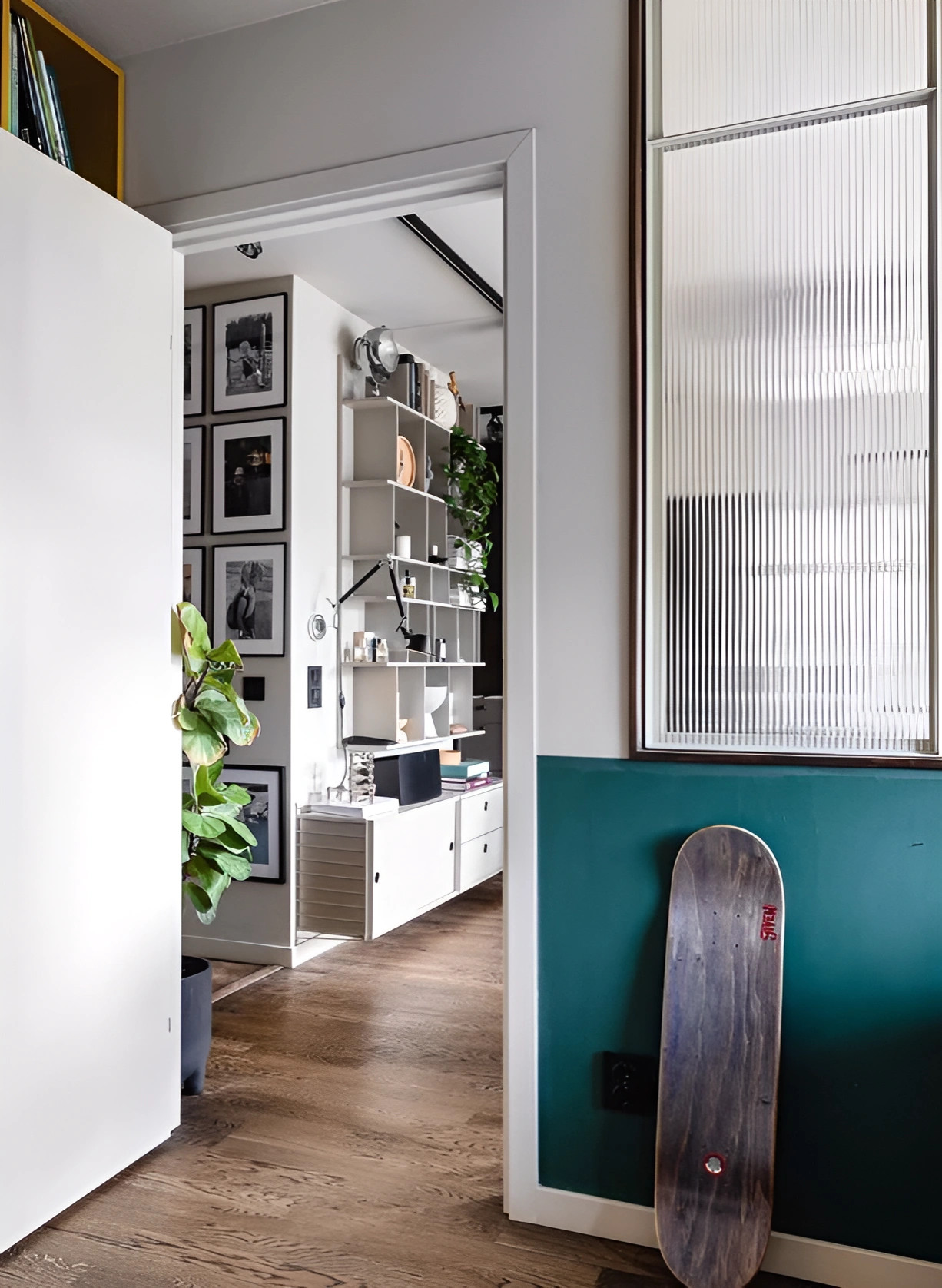 chambre avec verrière verre strié