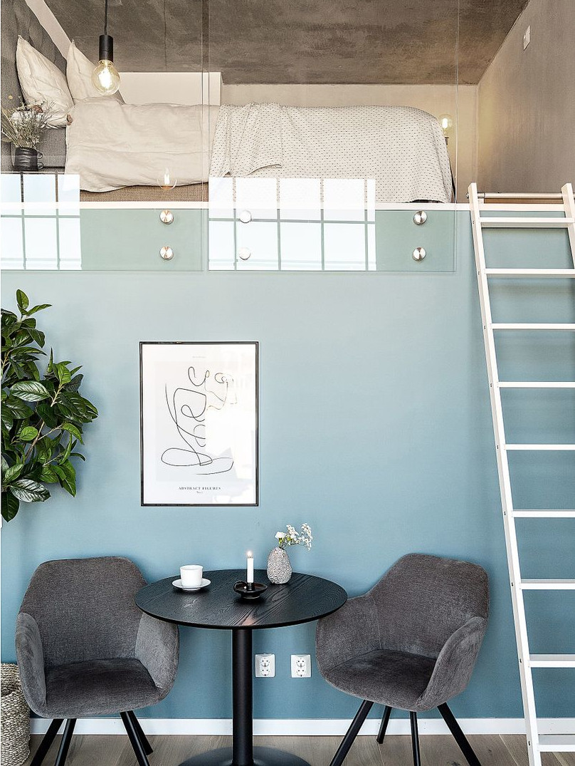 studio avec mezzanine décoration design