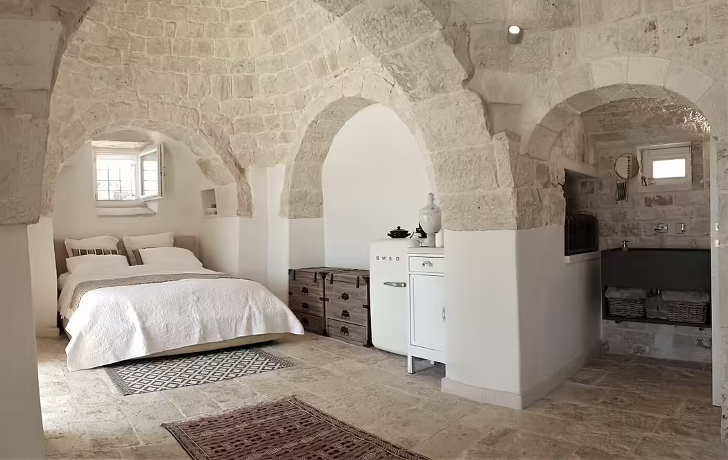 chambre décoration blanche Trullo Piccolo Pouilles chambre décoration blanche Trullo Piccolo Pouilles
