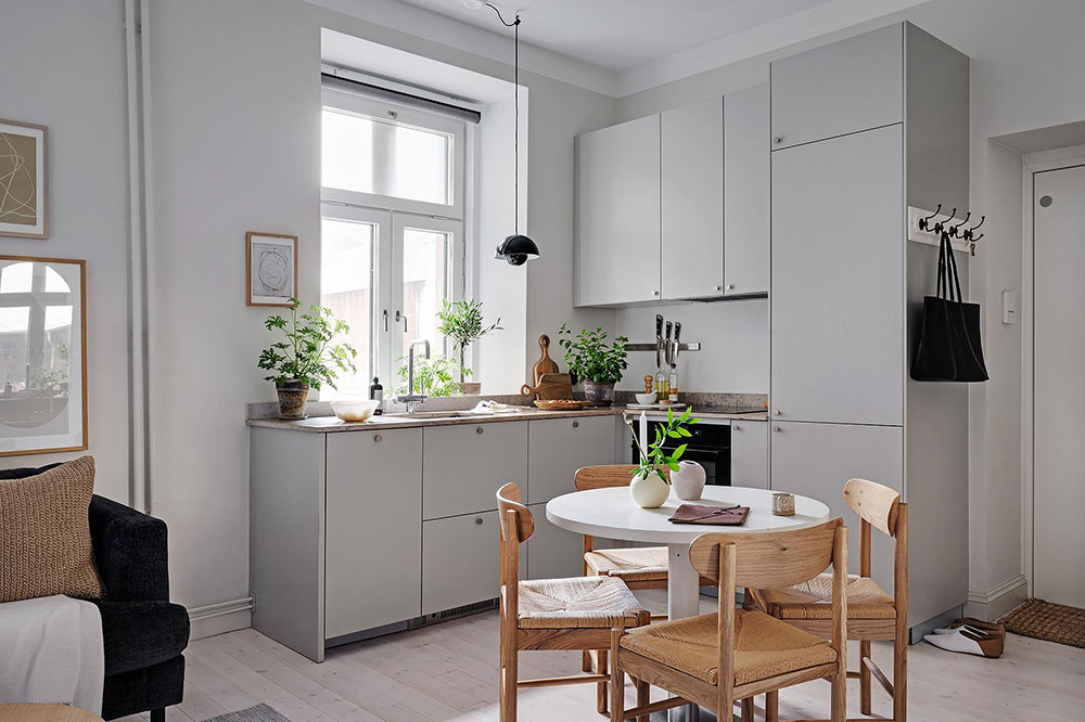 cuisine en angle grise studio de 28m2 cuisine en angle grise studio de 28m2
