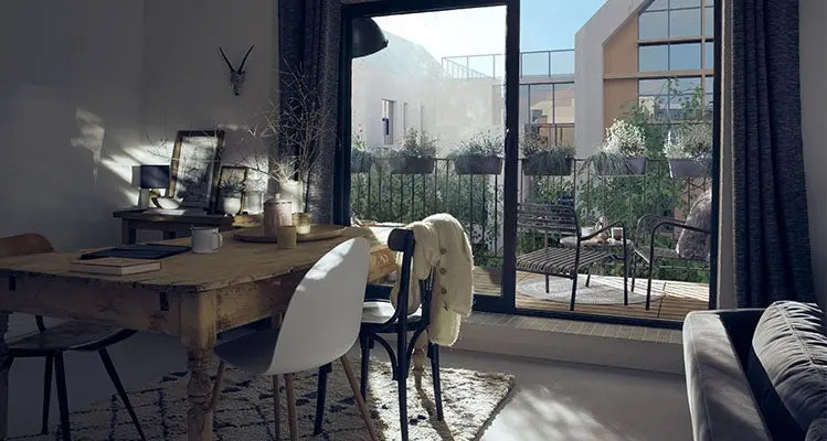 salon sur balcon aménagé en style industriel salon sur balcon aménagé en style industriel