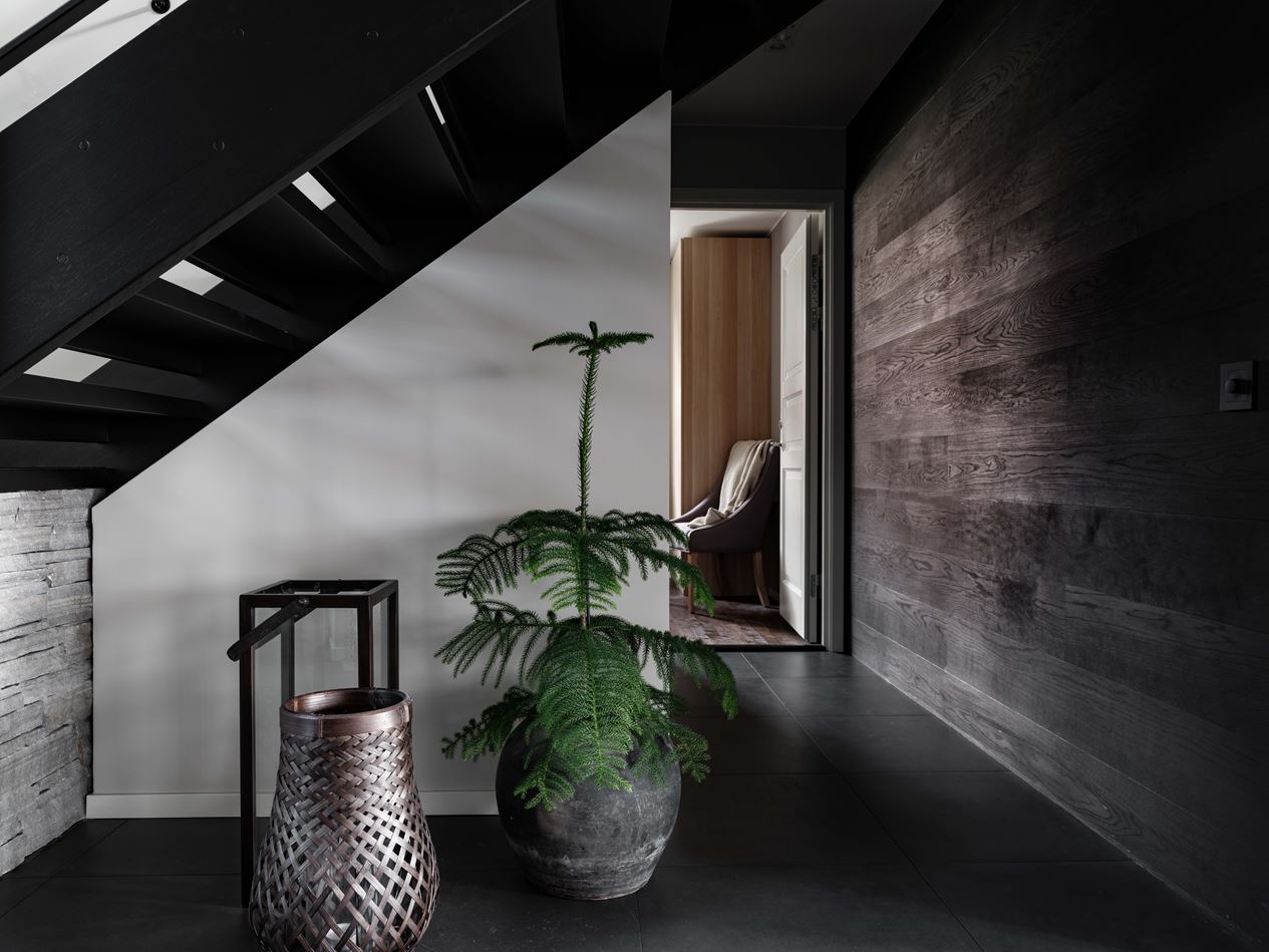 couloir mur bois