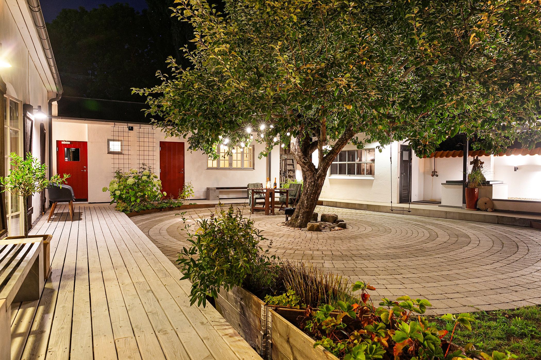 jardin éclairage nuit