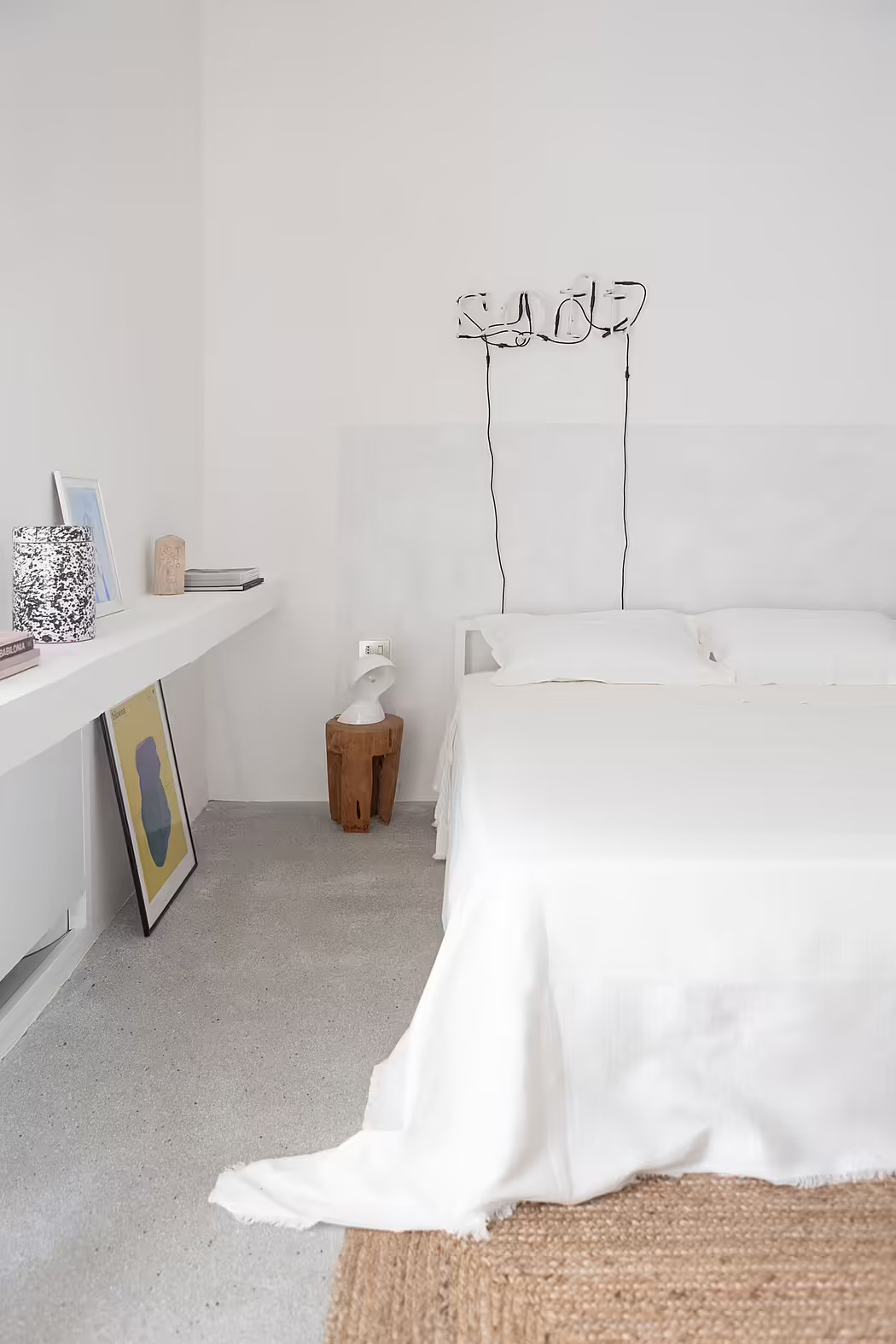 chambre décoration blanche et naturelle