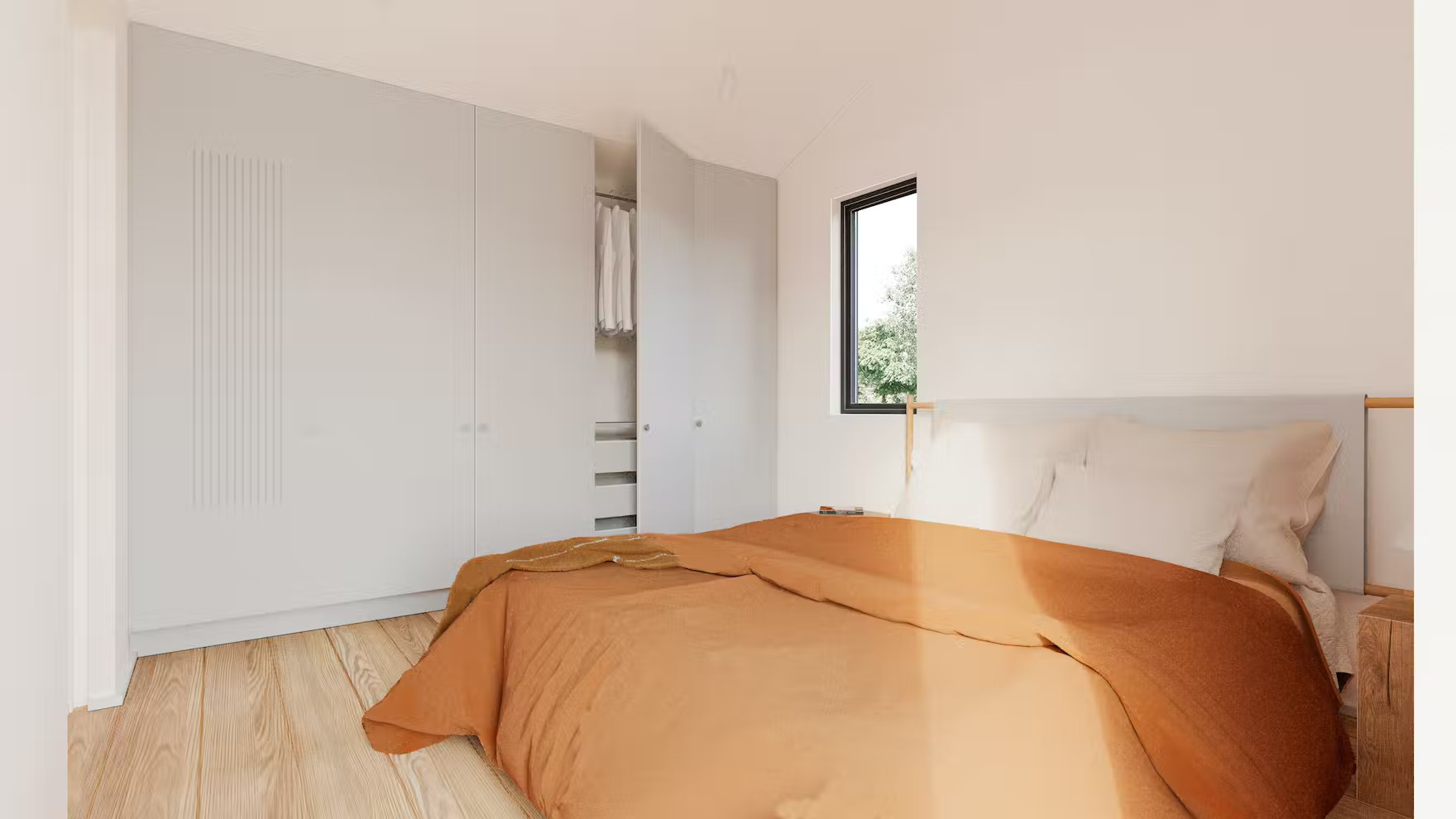chambre avec dressing maison préfabriquée 50m2 Dwell chambre avec dressing maison préfabriquée 50m2 Dwell