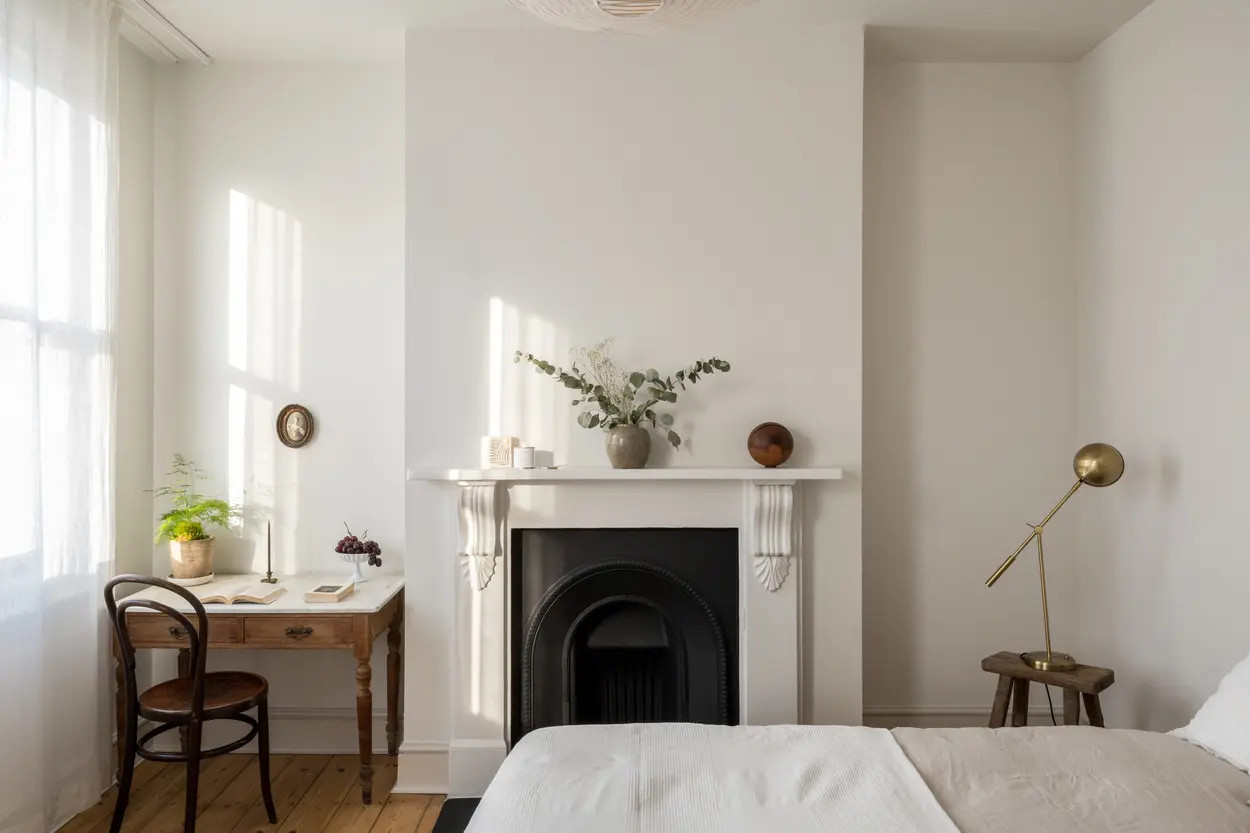 chambre minimaliste décoration rustique chic