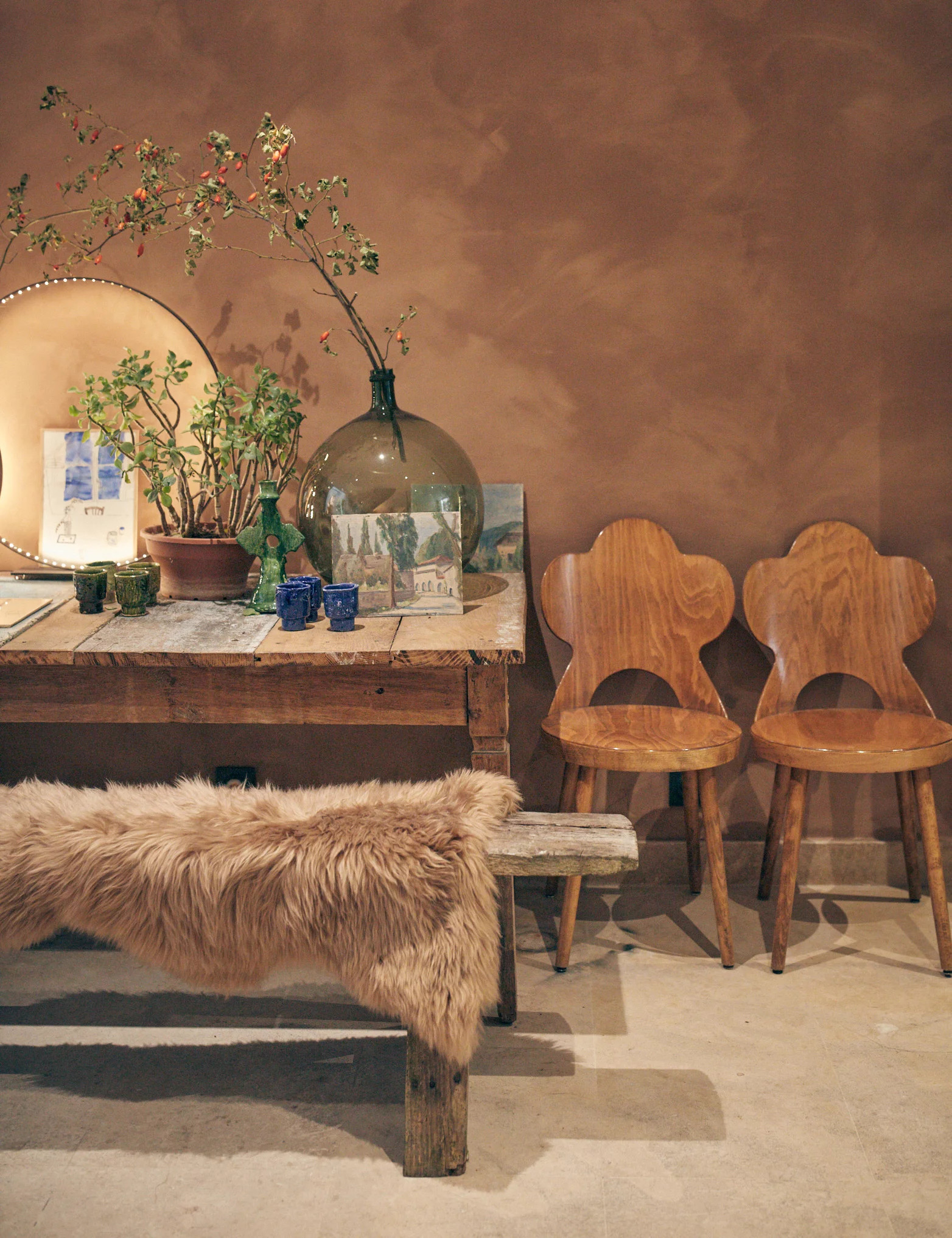 salle à manger mur enduit décoration bohème chic salle à manger mur enduit décoration bohème chic