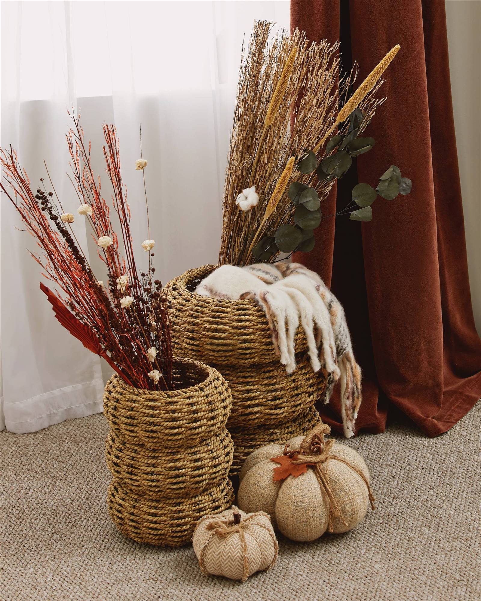paniers avec plantes séchées paniers avec plantes séchées