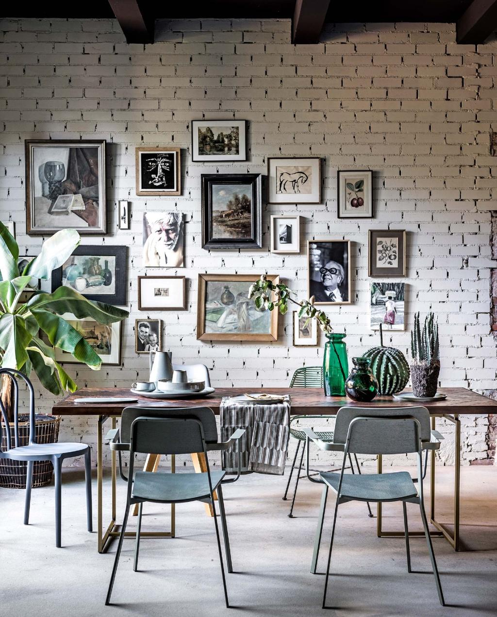 salle à manger décoration mur d'images