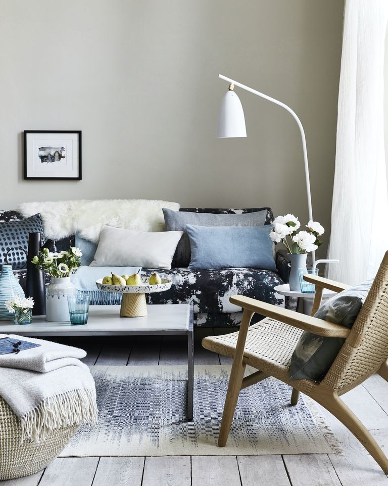 salon décoration bleue