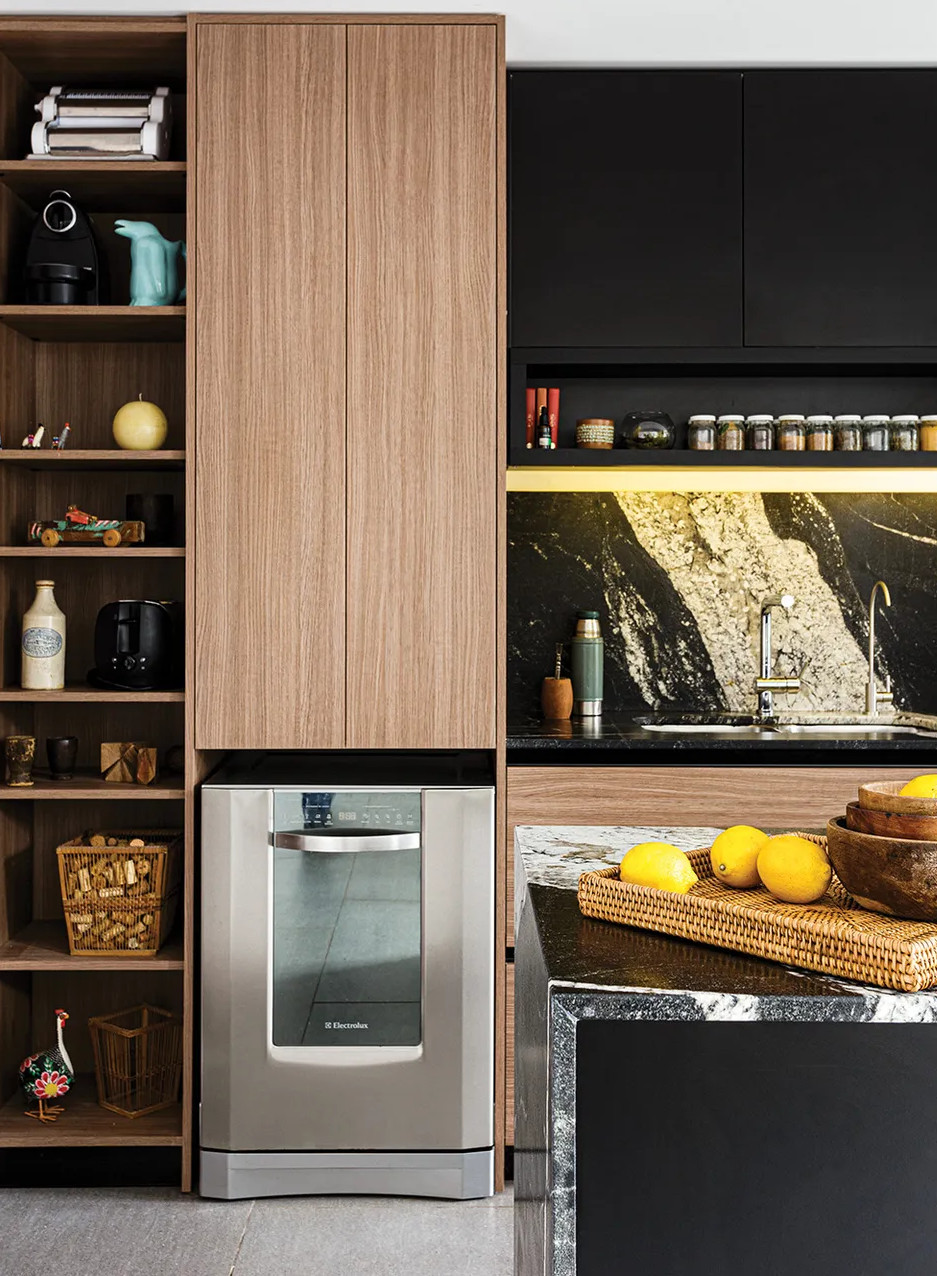 cuisine bois et noir décoration design