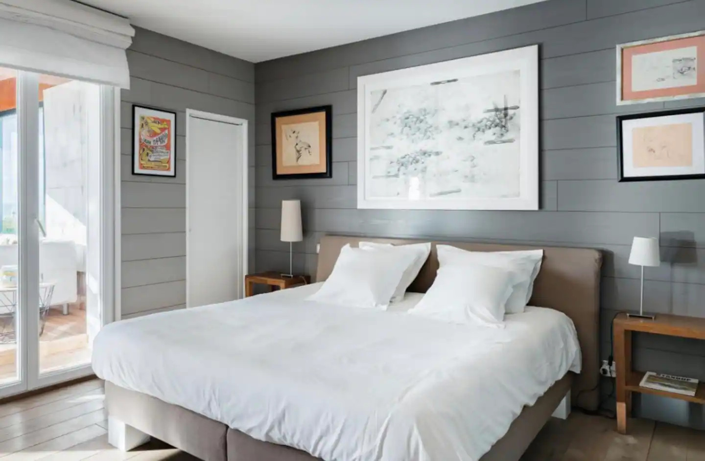 chambre grise décoration contemporaine