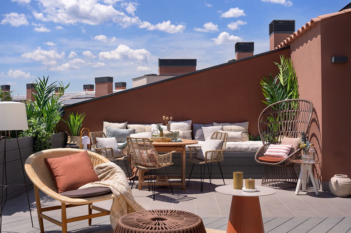terrasse en plein ciel aménagée comme un salon terrasse en plein ciel aménagée comme un salon