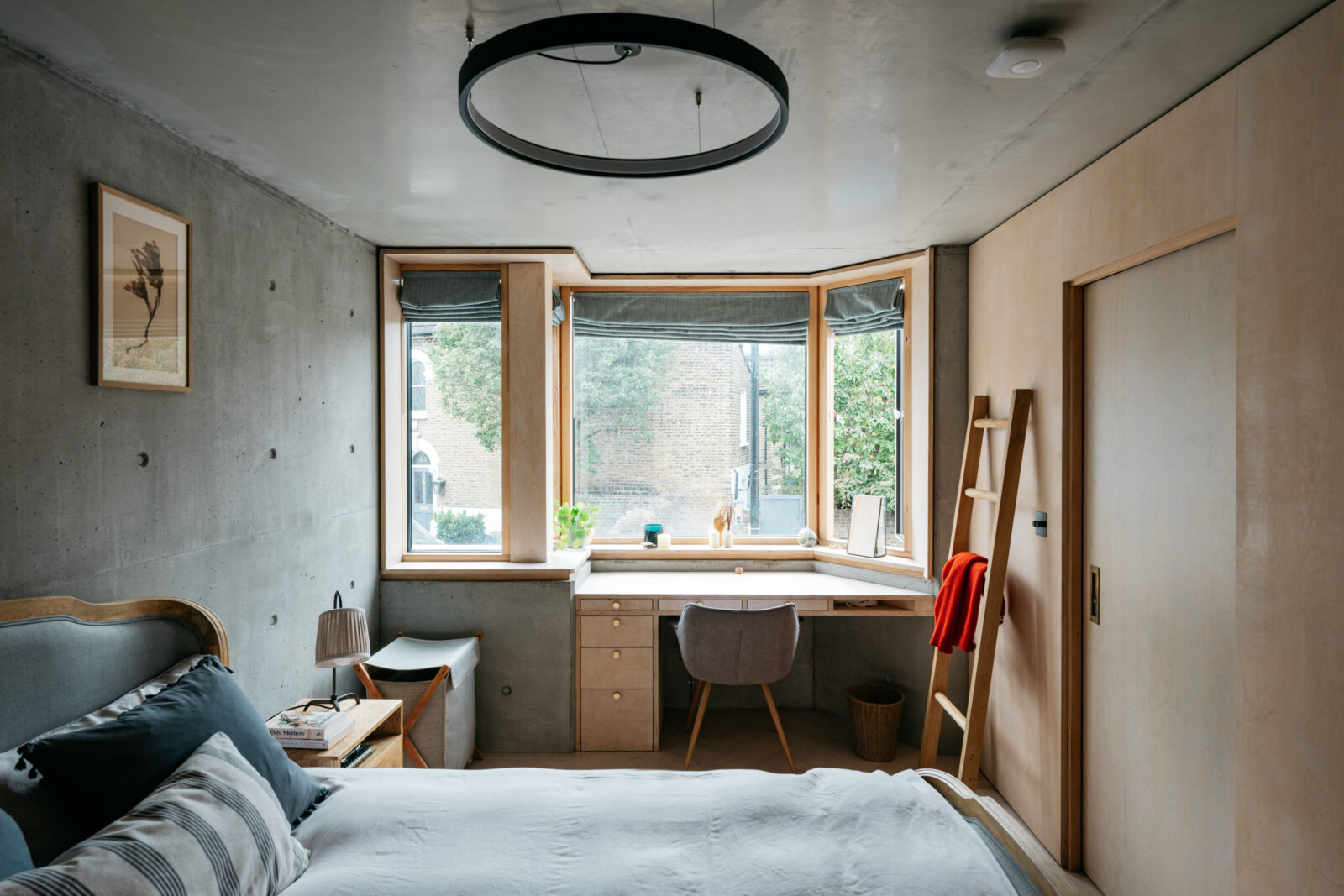 chambre maison de ville mur béton