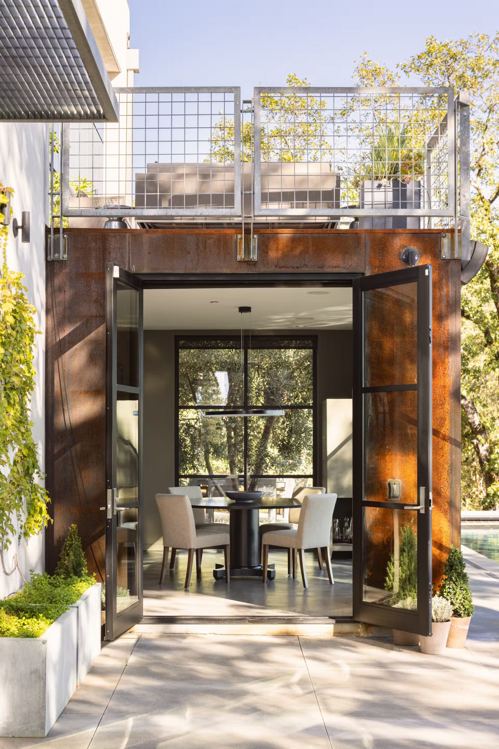 maison contemporaine acier Corten