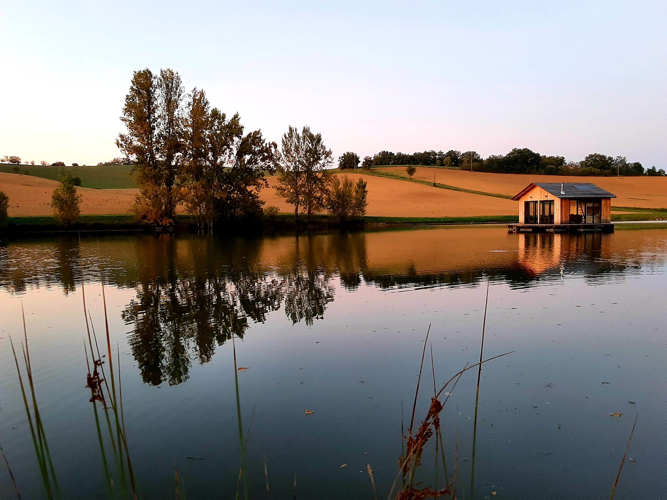 mini maison bois sur l'eau Cabane de Pamme