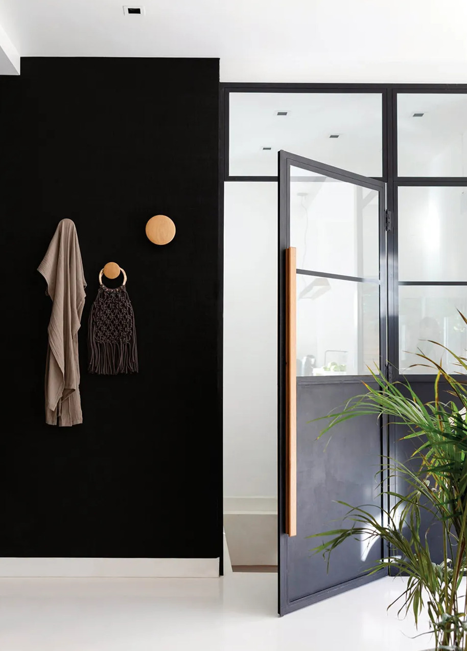 entrée mur noir décoration contemporaine entrée mur noir décoration contemporaine