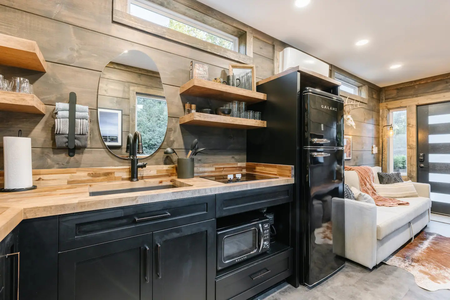 cuisine et salon maison container 35m2