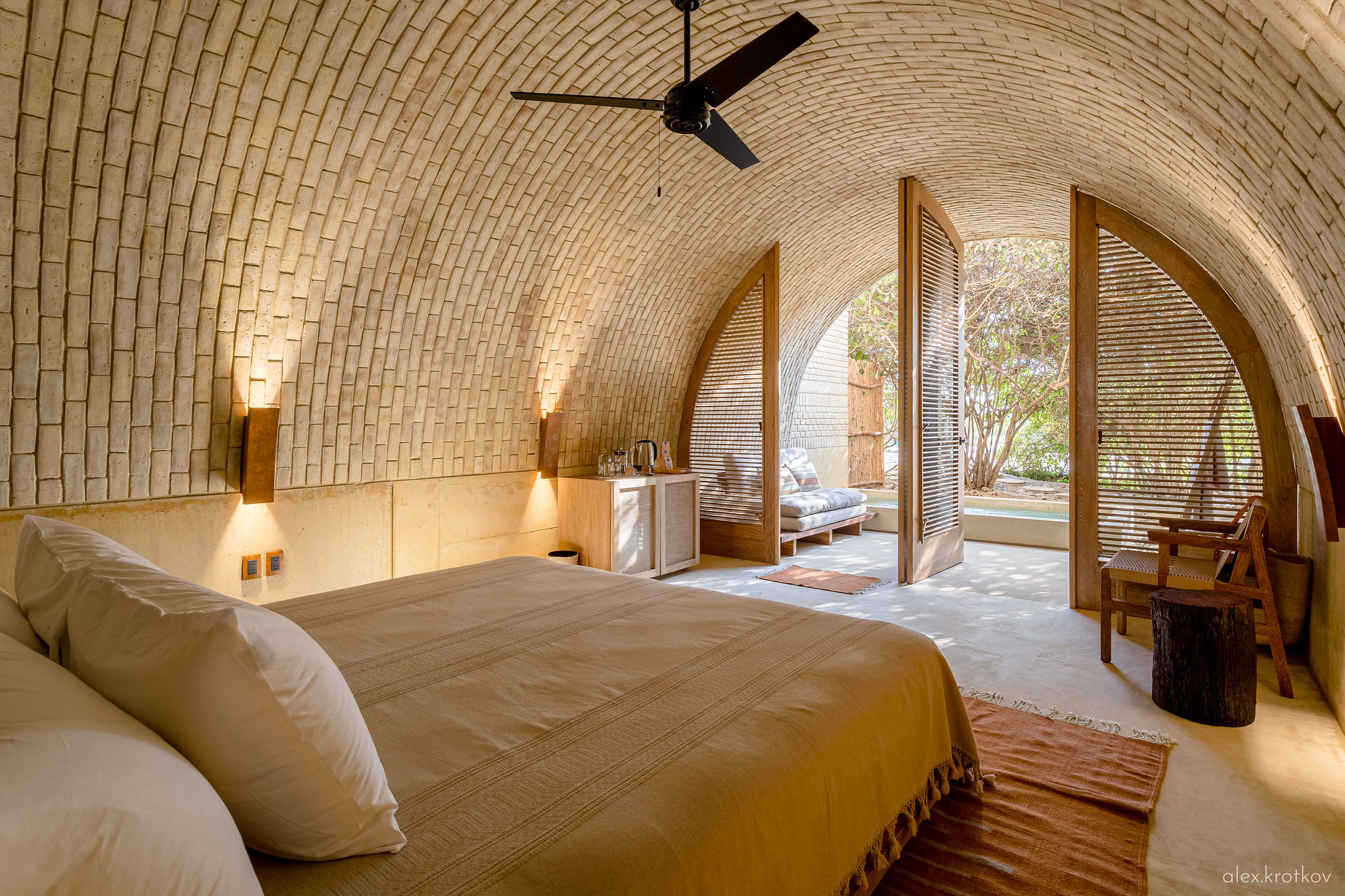 Chambre avec piscine Casona Sforza Mexique décoration naturelle