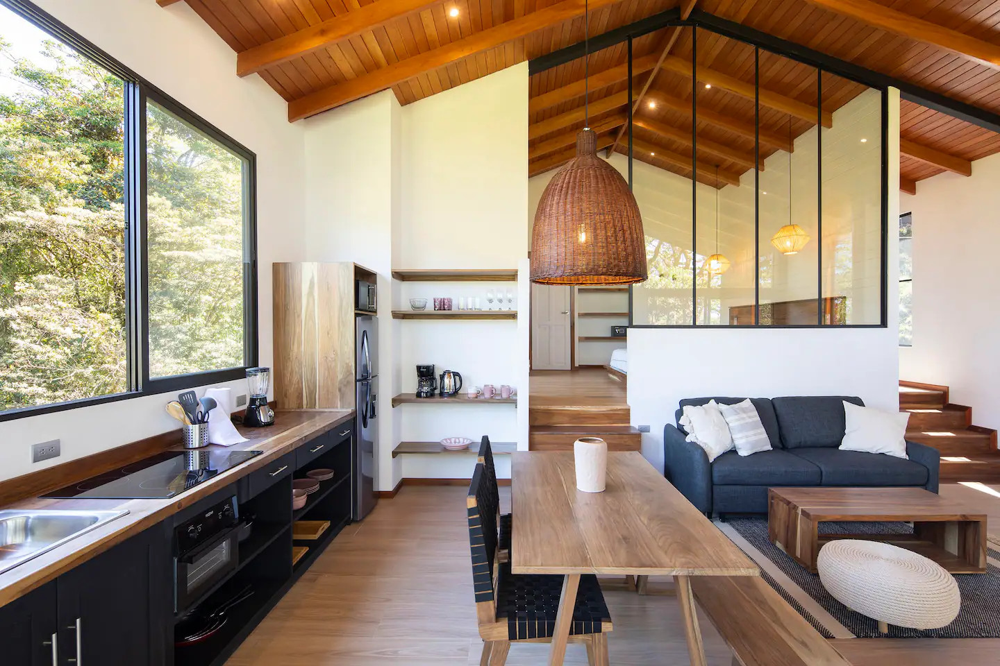 salon et cuisine maison contemporaine en bois de 90m2 salon et cuisine maison contemporaine en bois de 90m2