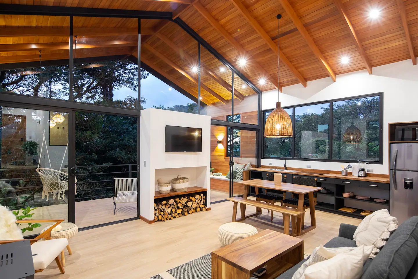 salon et cuisine maison contemporaine en bois de 90m2 salon et cuisine maison contemporaine en bois de 90m2