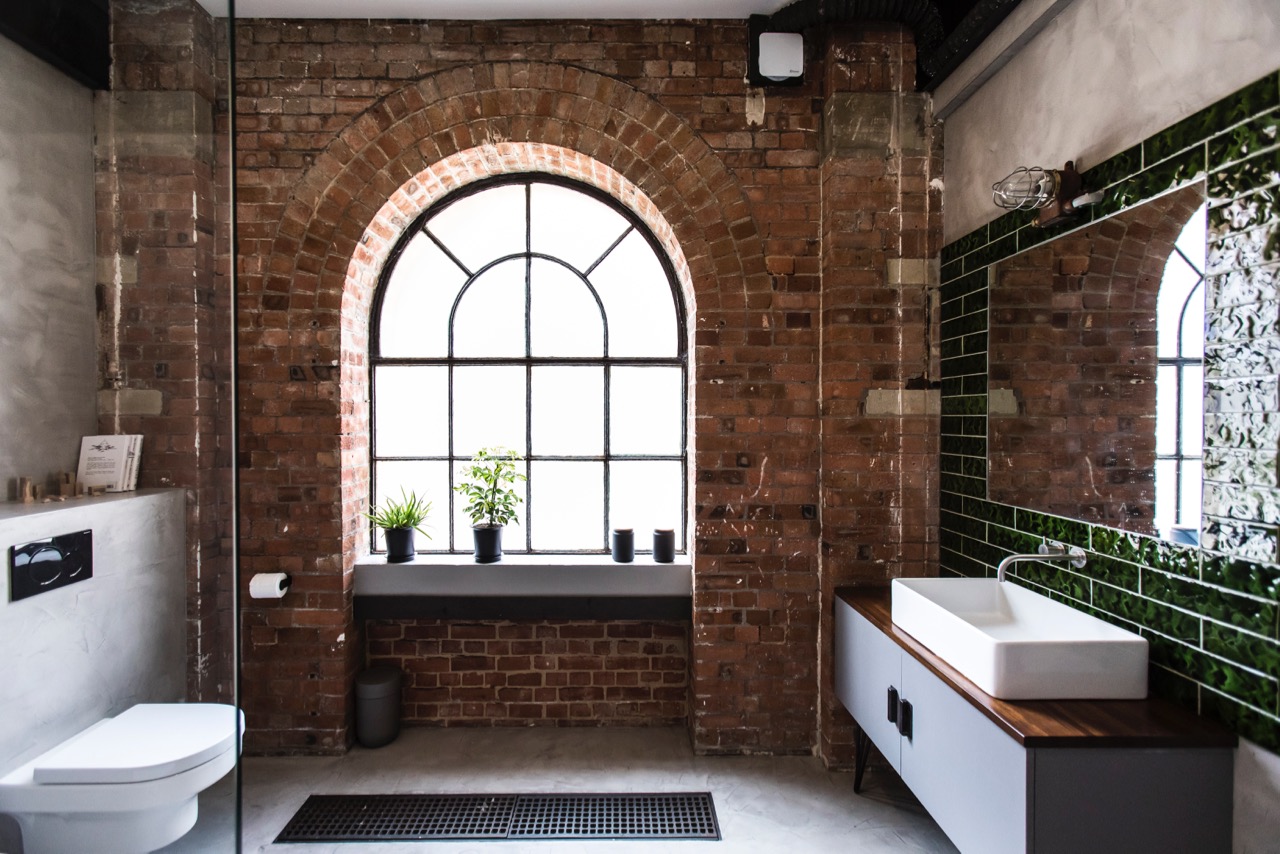 salle de bain briques loft Spratts Factory salle de bain briques loft Spratts Factory