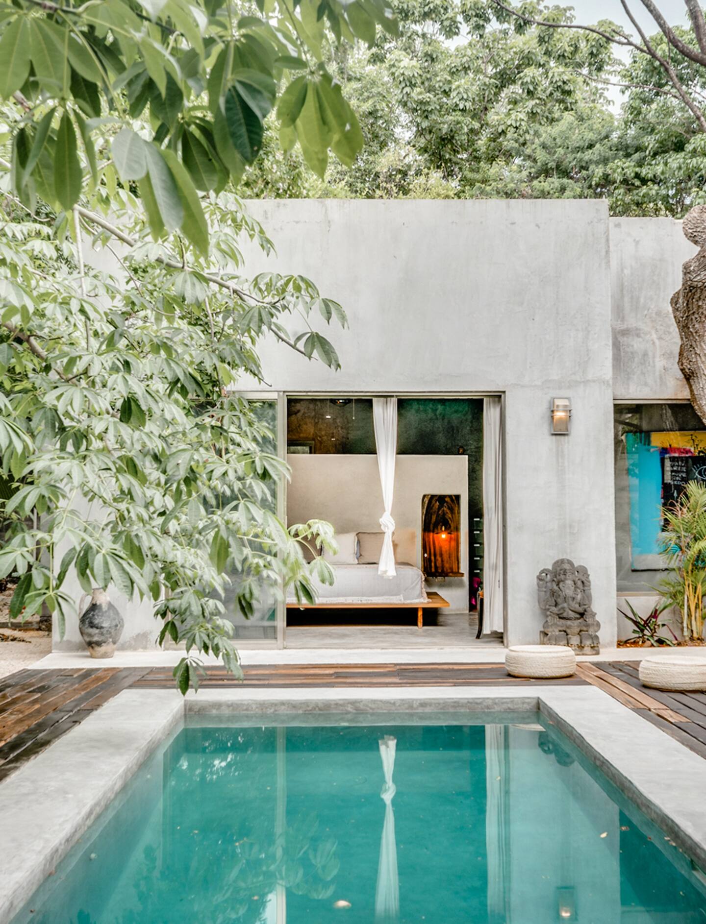 jardin avec piscine maison mexicaine aux accents zen jardin avec piscine maison mexicaine aux accents zen