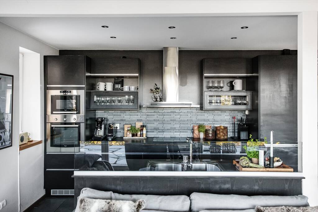 cuisine ouverte design noire cuisine ouverte design noire