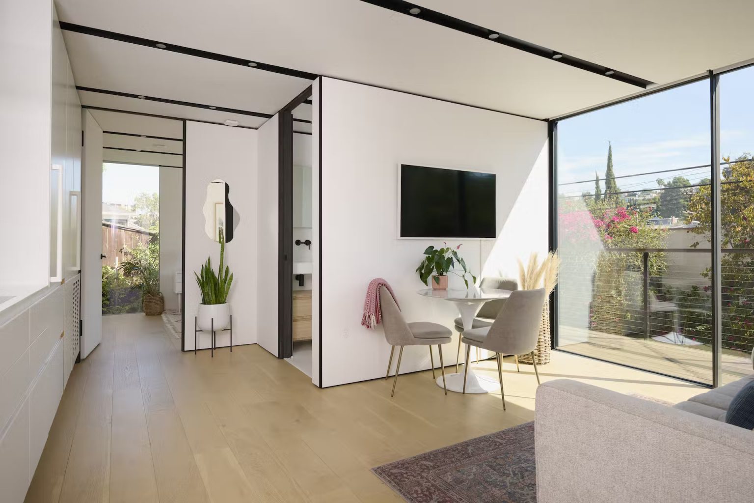 salon petite maison 42m2 préfabriquée ADU