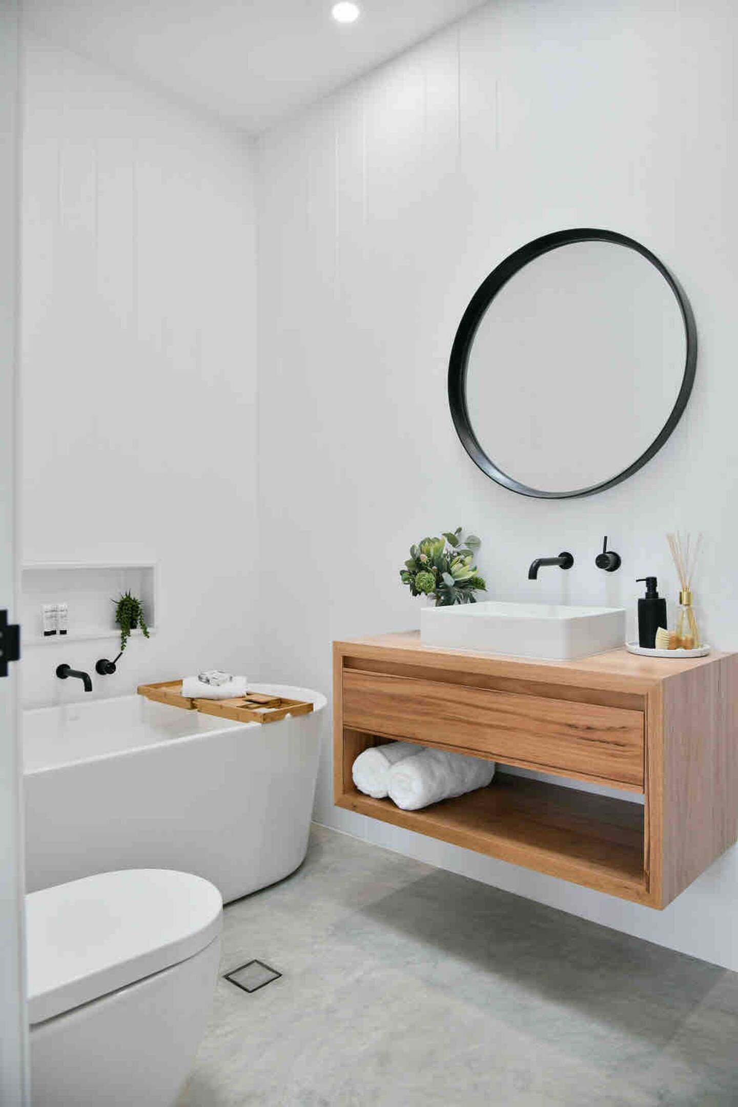 salle de bain blanche et bois décoration design salle de bain blanche et bois décoration design