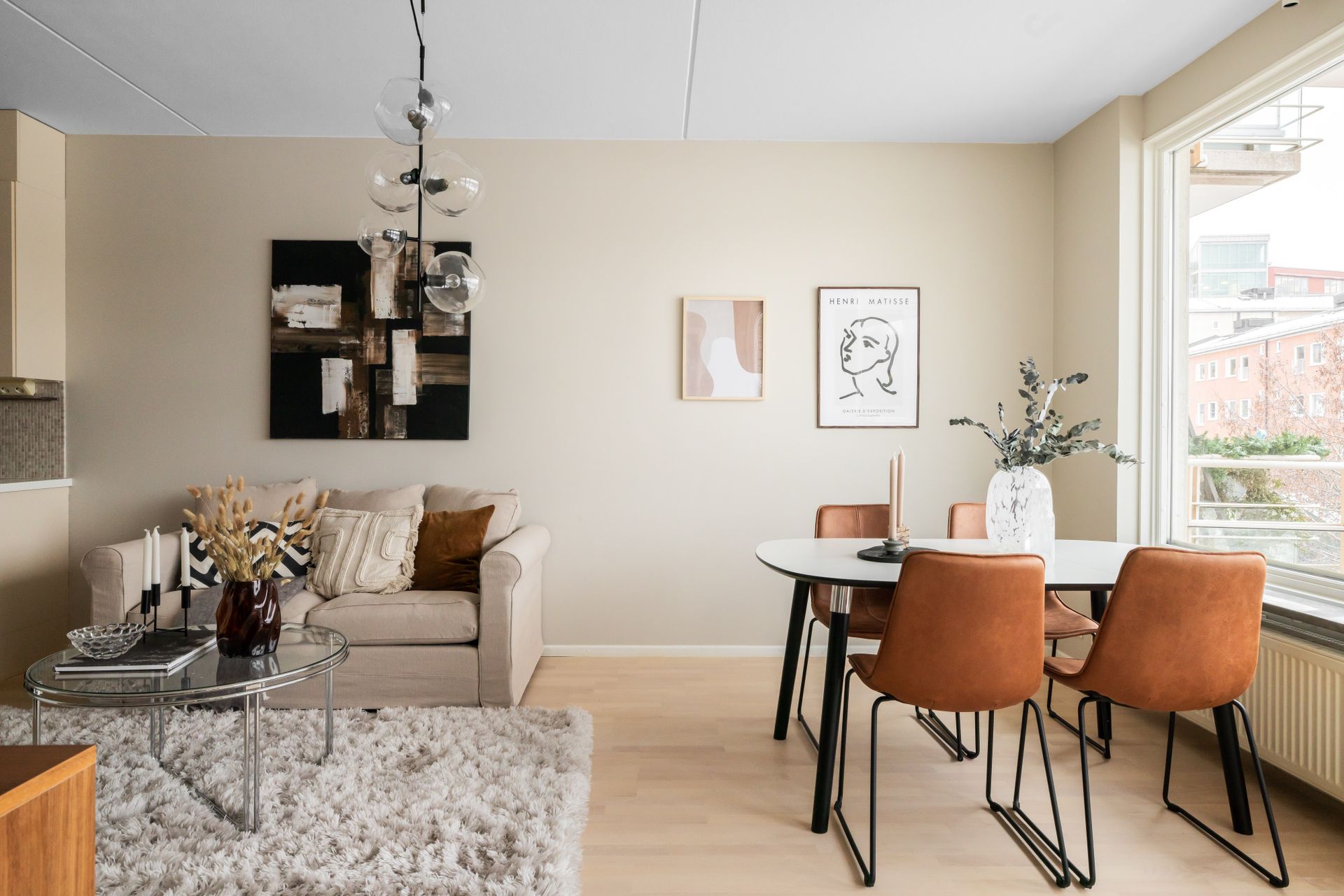 salon décoration beige scandinave
