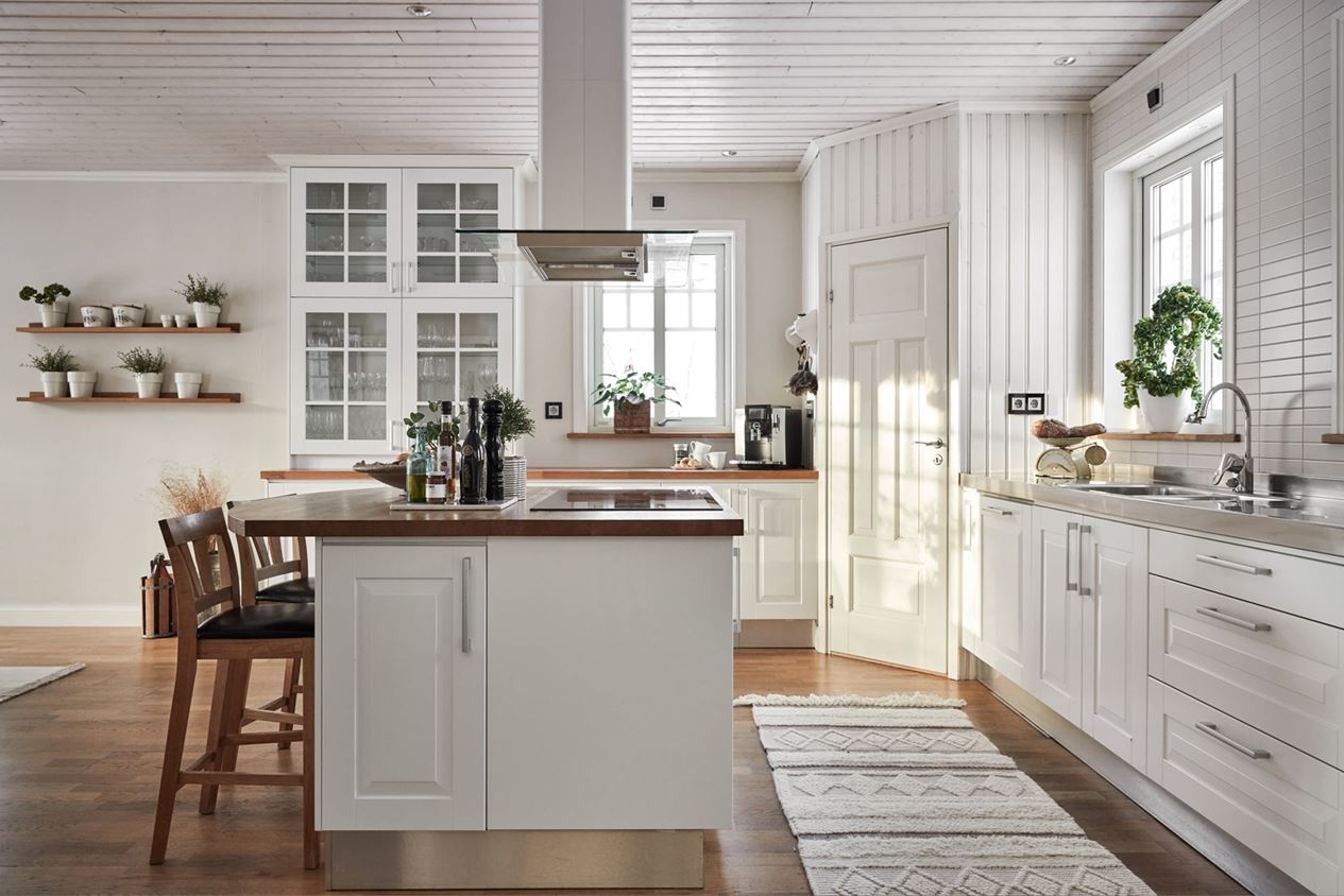 cuisine rustique blanche avec îlot cuisine rustique blanche avec îlot