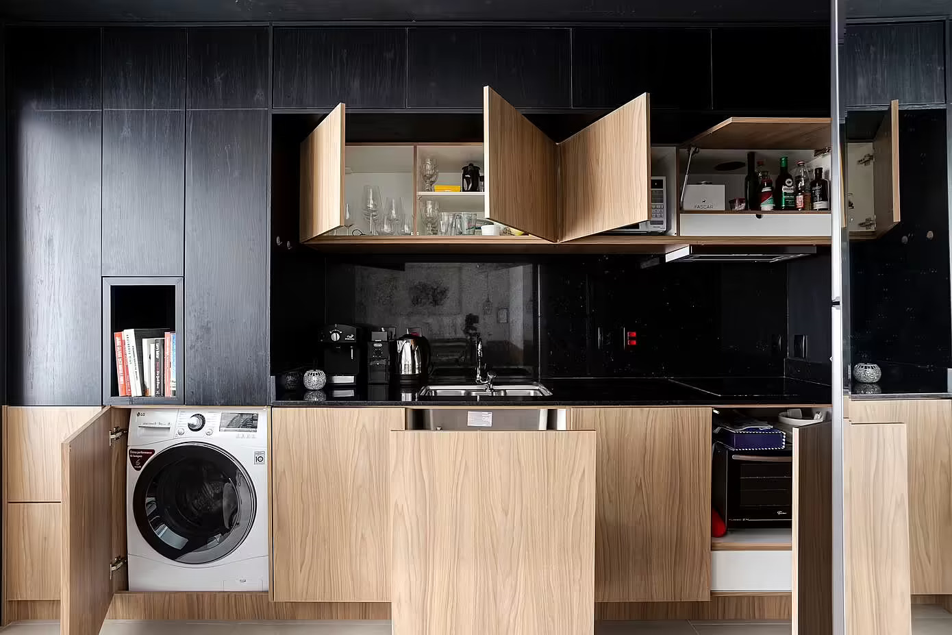 cuisine design noir et bois cuisine design noir et bois