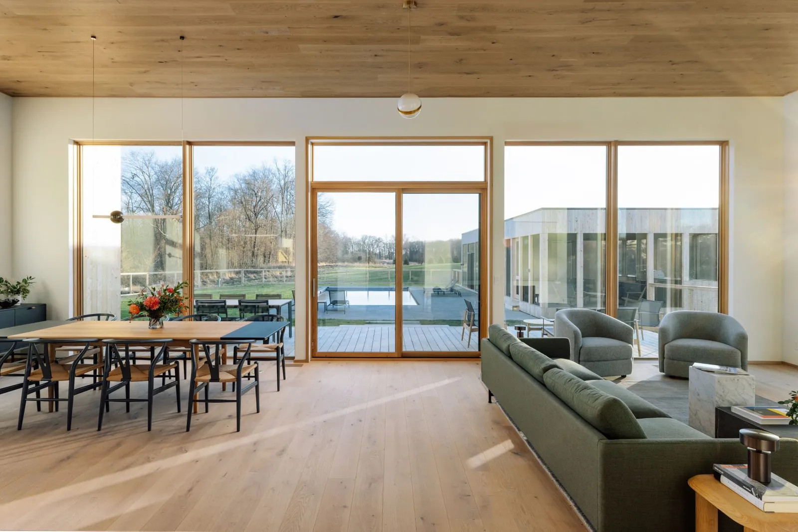 salon maison en bois