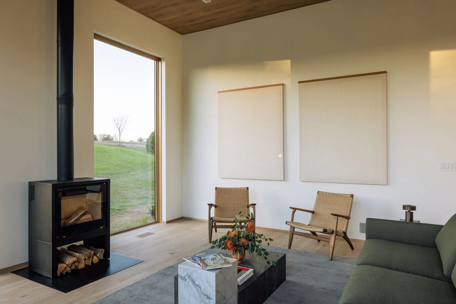salon maison en bois