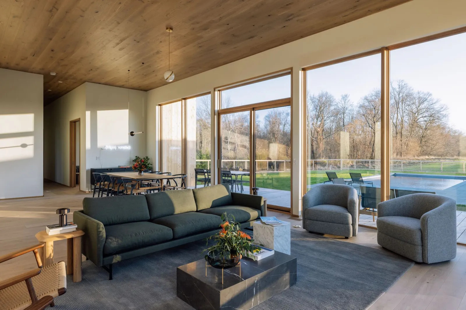 salon maison en bois