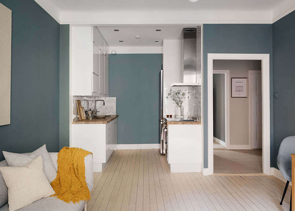 salon avec cuisine ouverte
