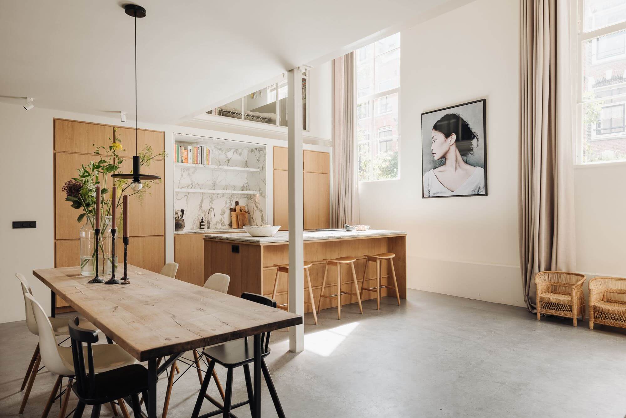 cuisine et salle à manger décoration naturelle