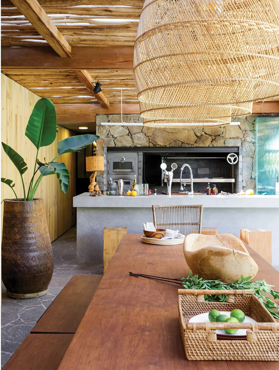 cuisine d cuisine d'été avec pergola bois
