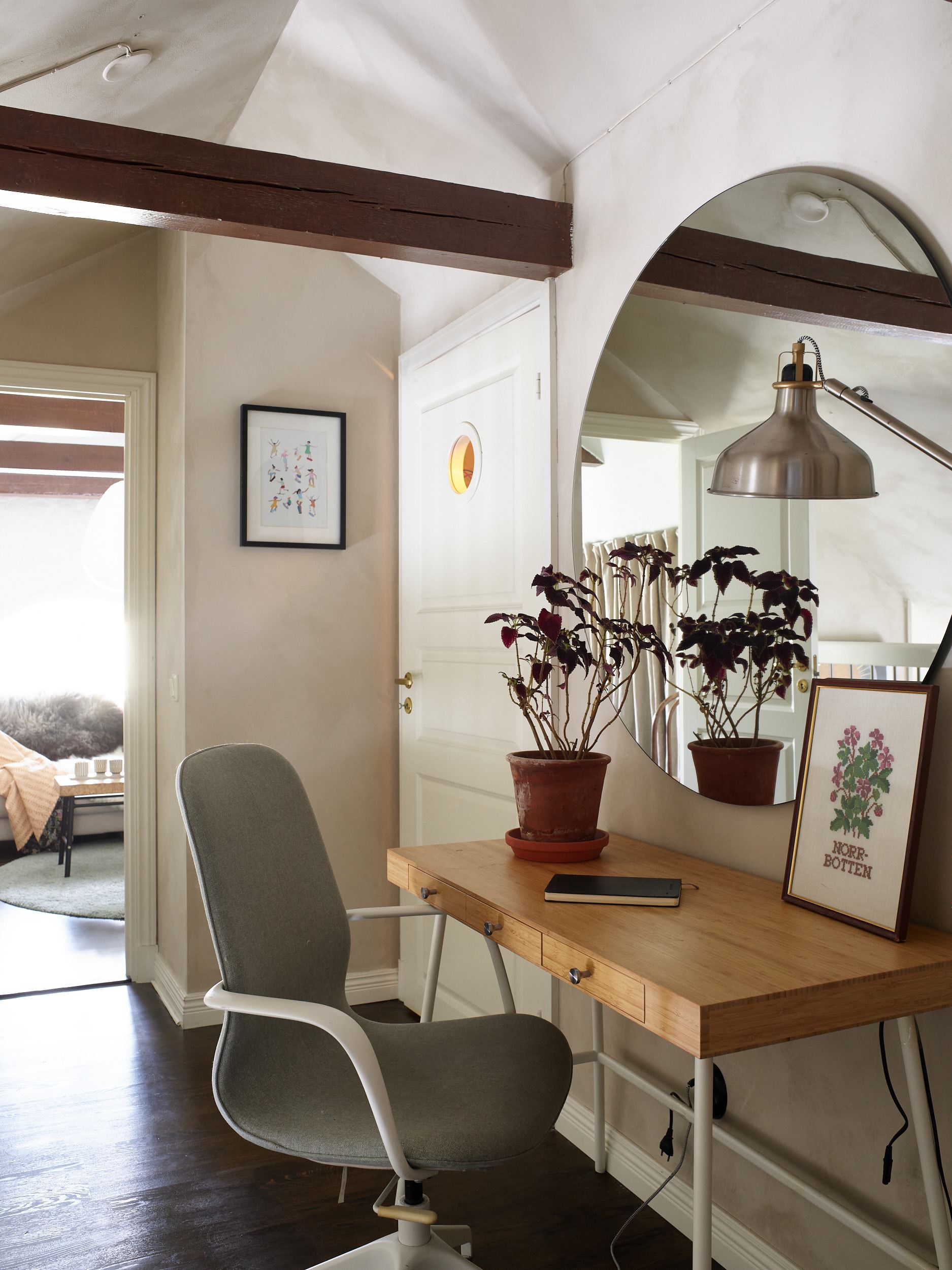 bureau avec poutres décoration rustique chic