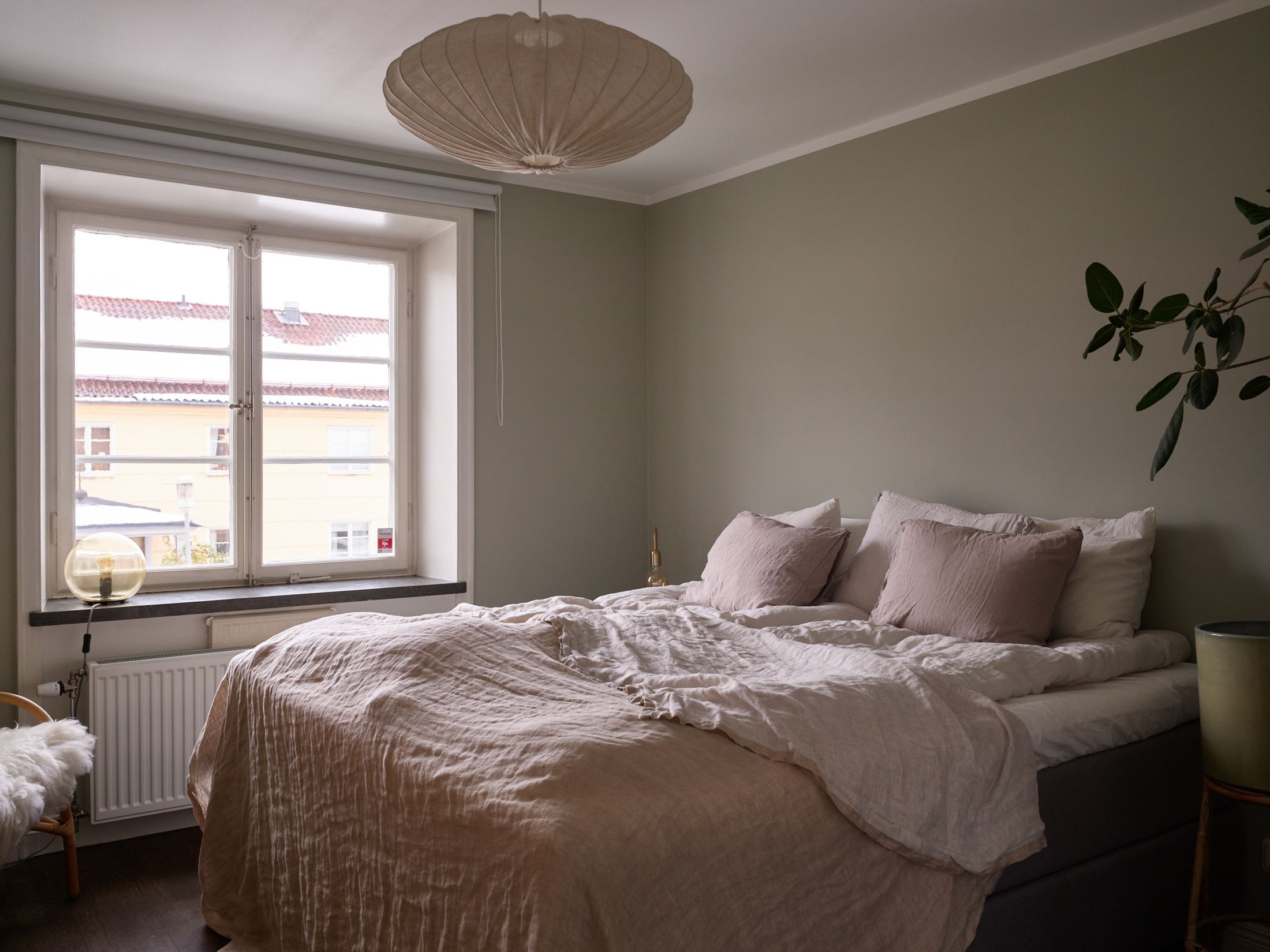 chambre mur vert