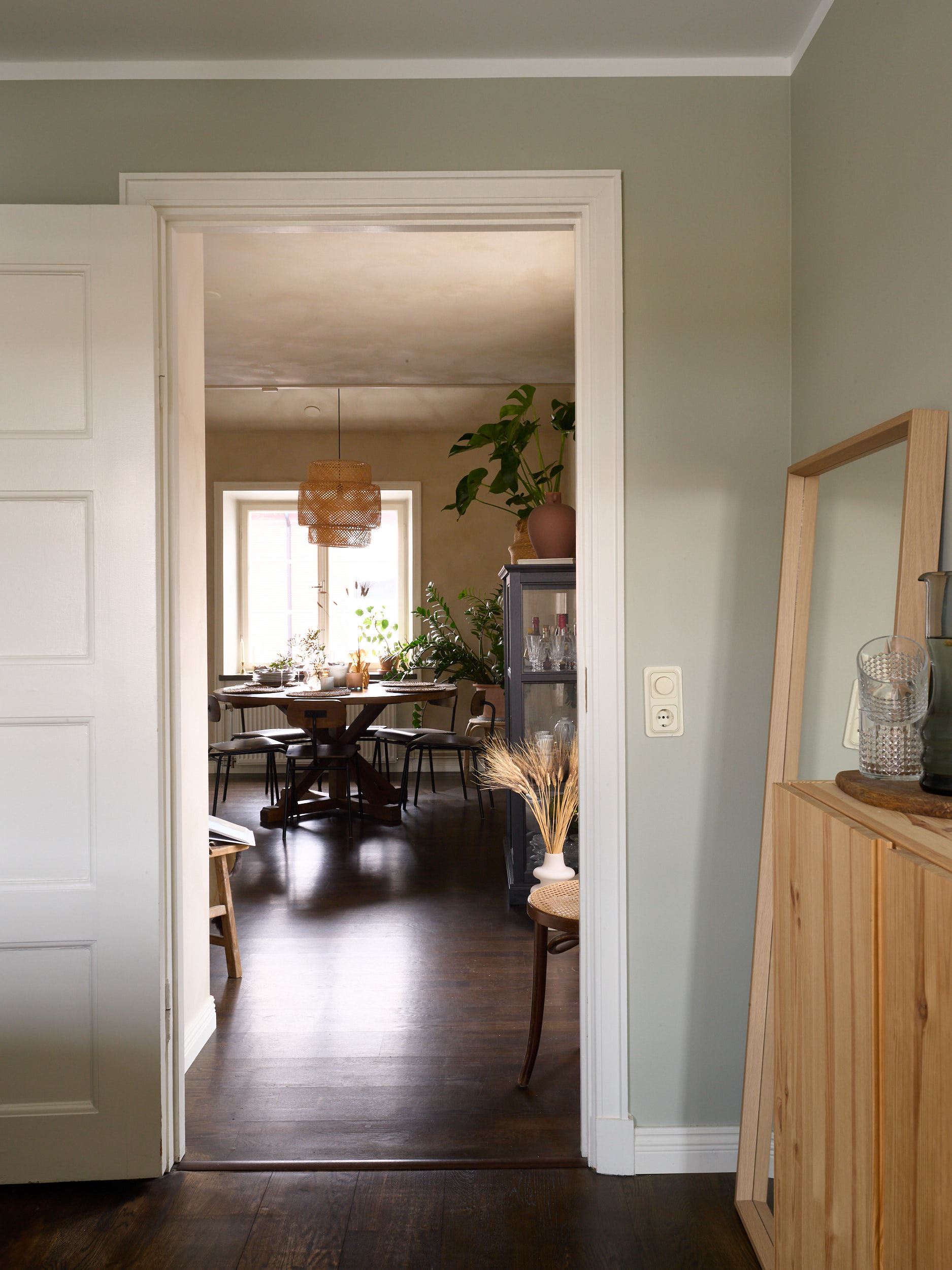 chambre mur vert