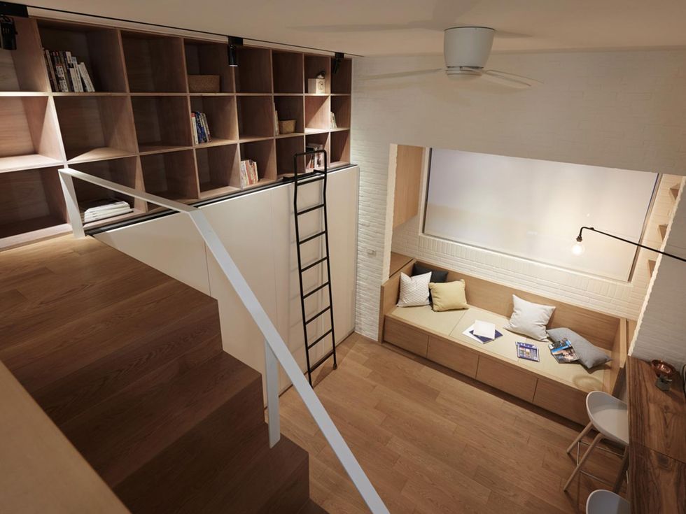salon avec mezzanine studio 22m2