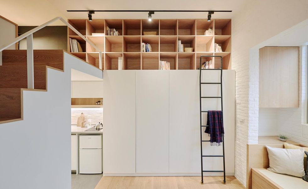 salon avec mezzanine studio 22m2