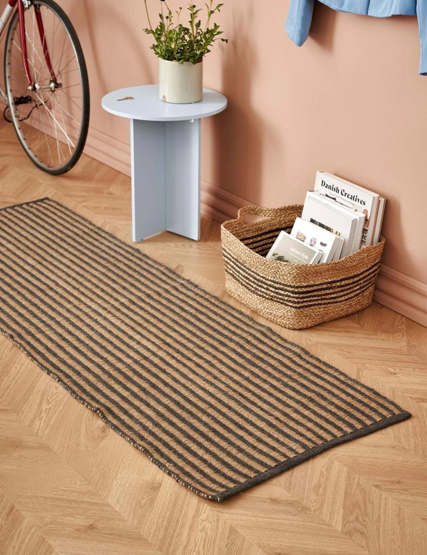 tapis de couloir jute et coton